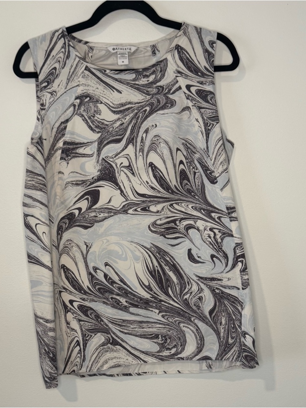 Athleta Refined Zephyr Tank Medium Marble Print Sleeveless Workout Top Athletic